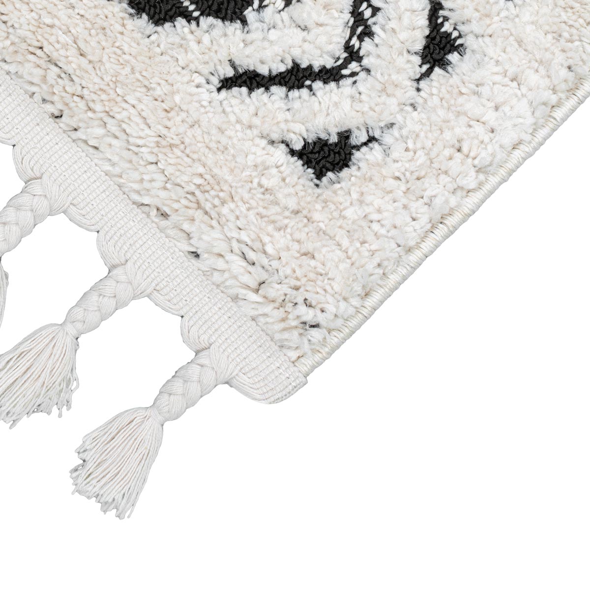 שטיח אטלס 15 אפור כהה/קרם עם פרנזים | השטיח האדום