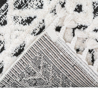 שטיח אטלס 15 אפור כהה/קרם ראנר עם פרנזים | השטיח האדום