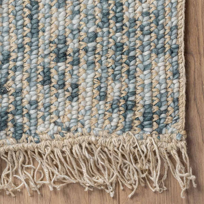 שטיח תמר אריגה גסה 10 קרם/אפור עם פרנזים | השטיח האדום