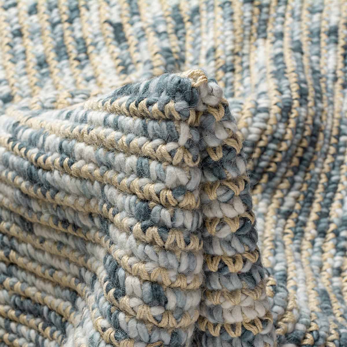 שטיח תמר אריגה גסה 10 קרם/אפור עם פרנזים | השטיח האדום