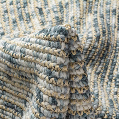 שטיח תמר אריגה גסה 10 קרם/אפור עגול עם פרנזים | השטיח האדום