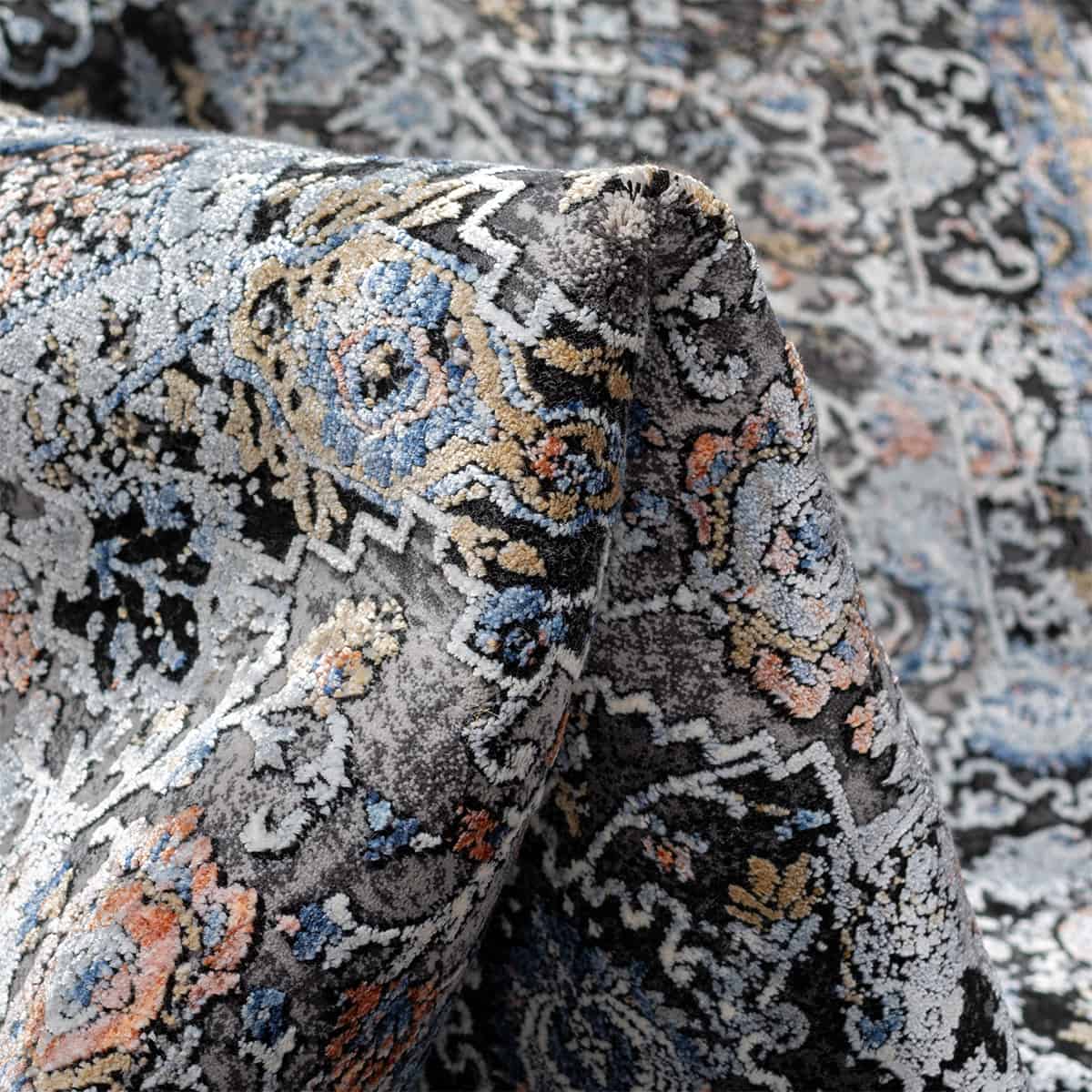 שטיח ג'איפור 25 אפור עם פרנזים | השטיח האדום