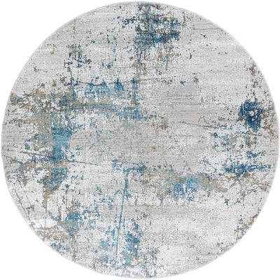 שטיח ג'איפור 01 אפור/כחול/בז' עגול | השטיח האדום