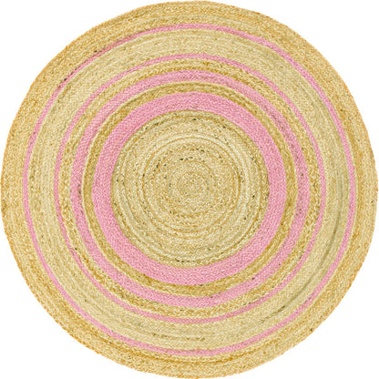 שטיח תמר מעצבים 12 בז'/ורוד עגול | השטיח האדום