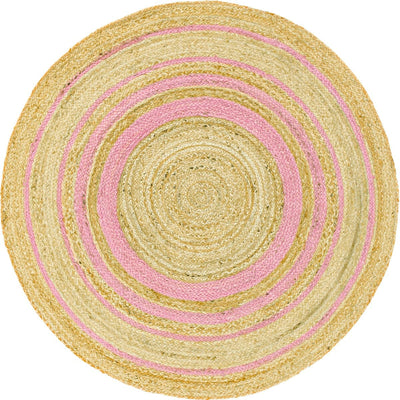 שטיח תמר מעצבים 12 בז'/ורוד עגול | השטיח האדום