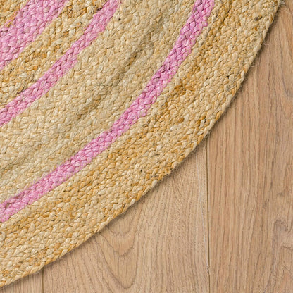 שטיח תמר מעצבים 12 בז'/ורוד עגול | השטיח האדום