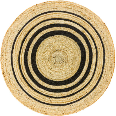 שטיח תמר מעצבים 12 בז'/שחור עגול | השטיח האדום