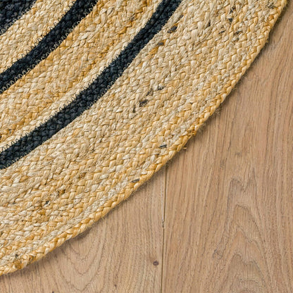 שטיח תמר מעצבים 12 בז'/שחור עגול | השטיח האדום