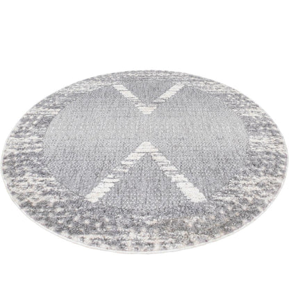 שטיח אטלס 17 אפור/קרם עגול | השטיח האדום