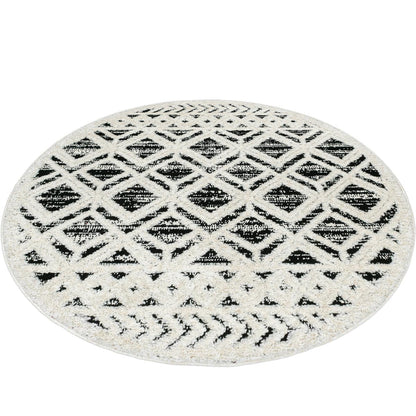 שטיח אטלס 15 אפור כהה/קרם עגול | השטיח האדום