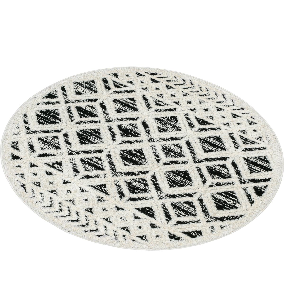 שטיח אטלס 15 אפור כהה/קרם עגול | השטיח האדום