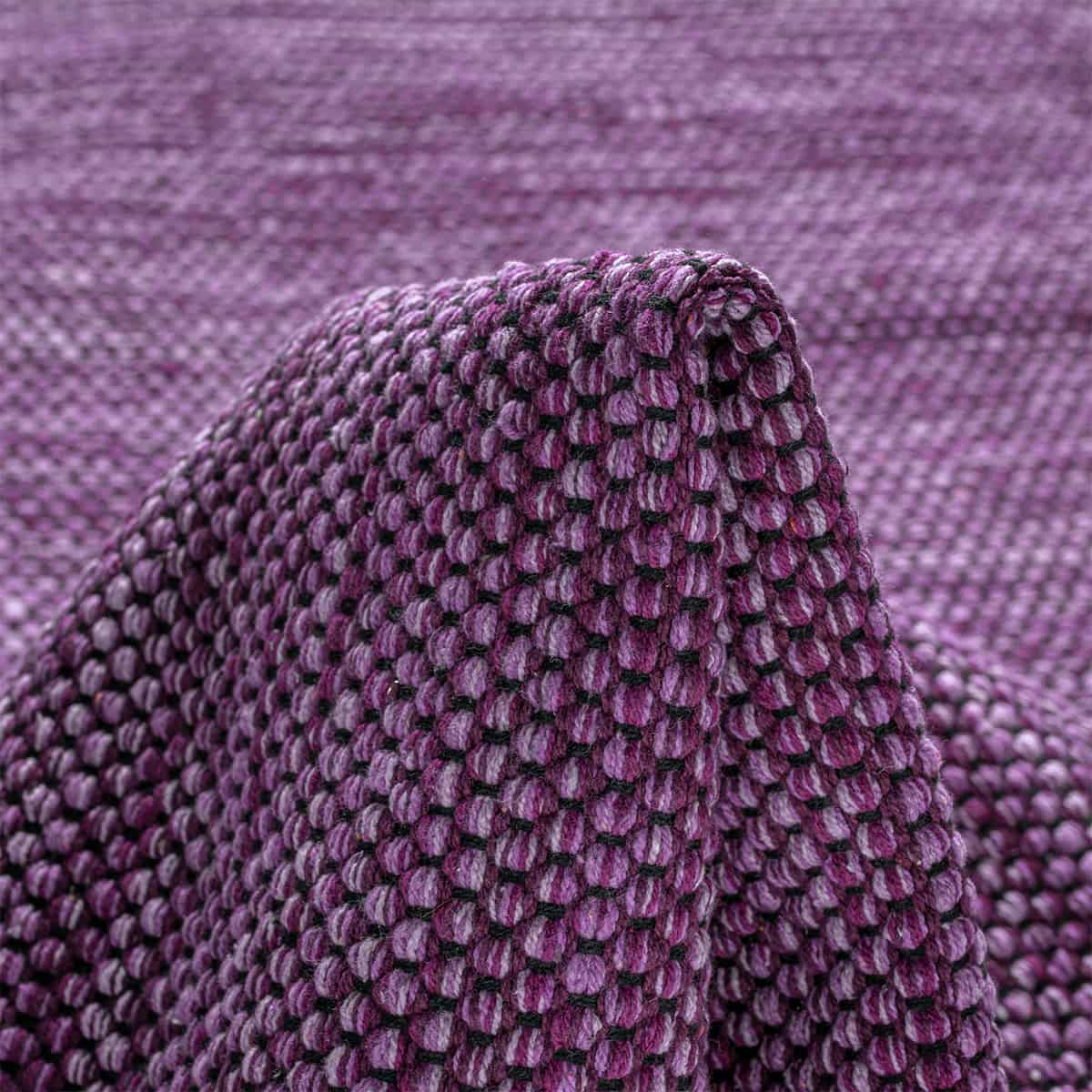  שטיח גפן כותנה 01 סגול/שחור ראנר עם פרנזים | השטיח האדום 