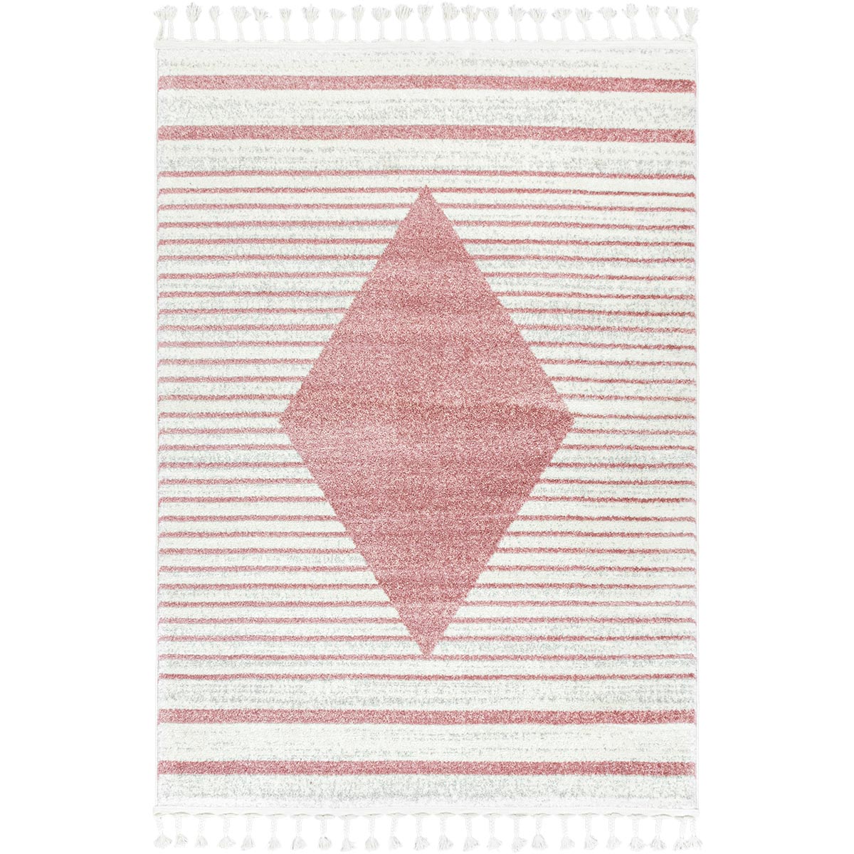 שטיח סלוניקי 14 ורוד עם פרנזים | השטיח האדום