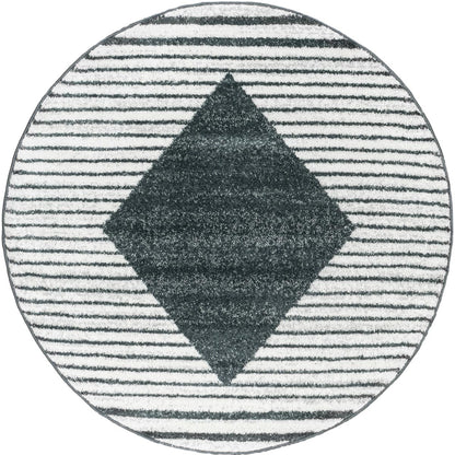 שטיח סלוניקי 14 שחור עגול | השטיח האדום