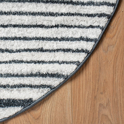 שטיח סלוניקי 14 שחור עגול | השטיח האדום