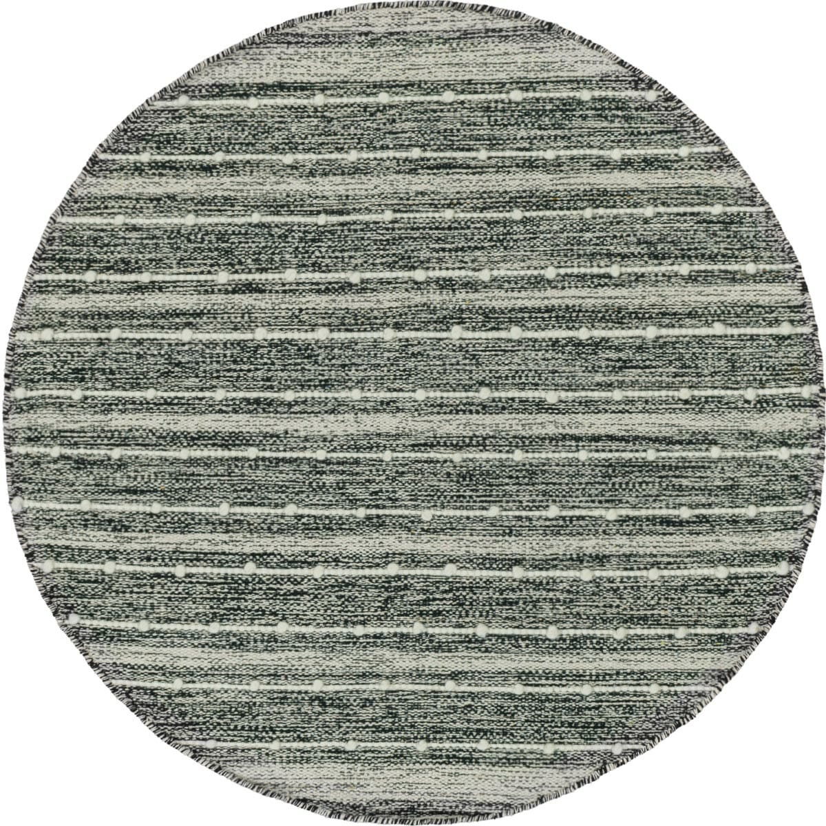 שטיח גפן כותנה 11 שחור/לבן עגול | השטיח האדום