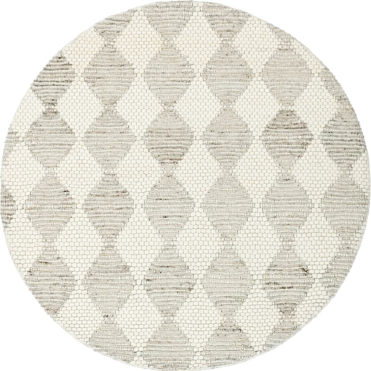 שטיח חבל מרוקאי 02 לבן עגול | השטיח האדום