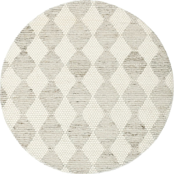 שטיח חבל מרוקאי 02 לבן עגול HEVEL