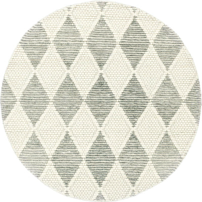 שטיח חבל מרוקאי 02 לבן/אפור עגול | השטיח האדום