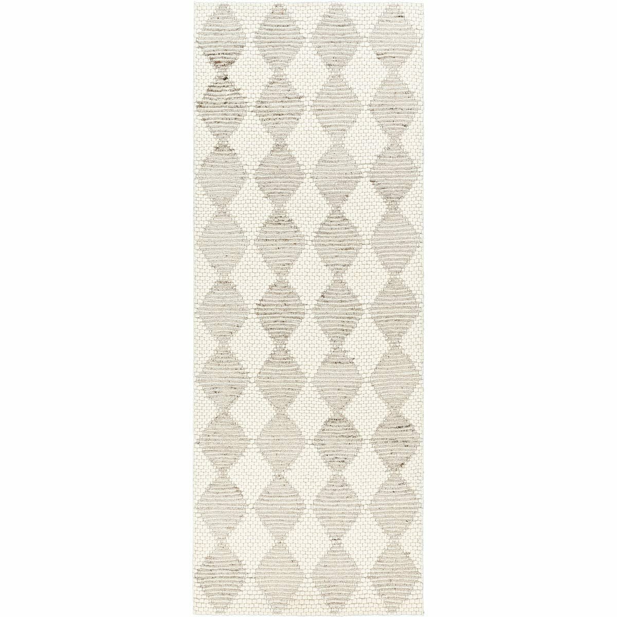 שטיח חבל מרוקאי 02 לבן/בז' ראנר | השטיח האדום