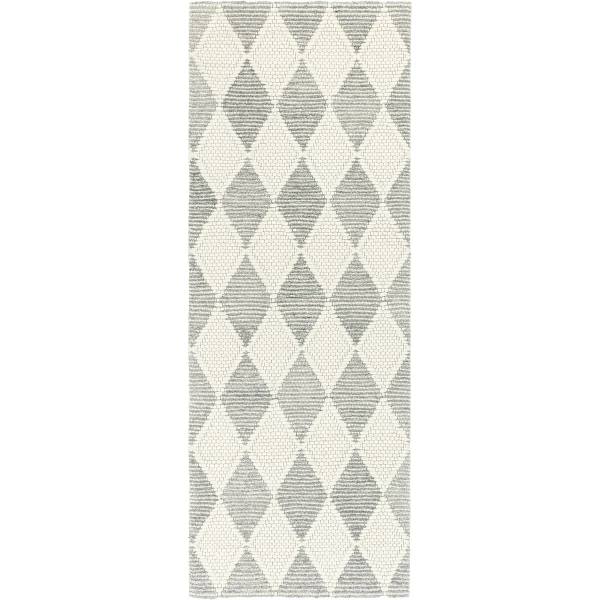 שטיח חבל מרוקאי 02 לבן/אפור ראנר | השטיח האדום