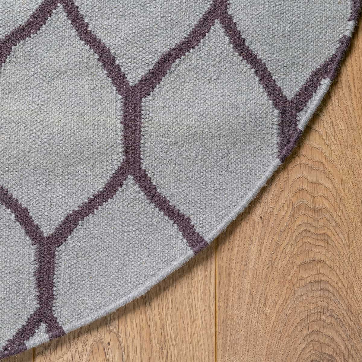 שטיח קילים הדס 04 אפור/סגול עגול