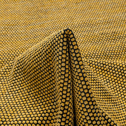  שטיח גפן כותנה 01 צהוב/שחור ראנר עם פרנזים | השטיח האדום 