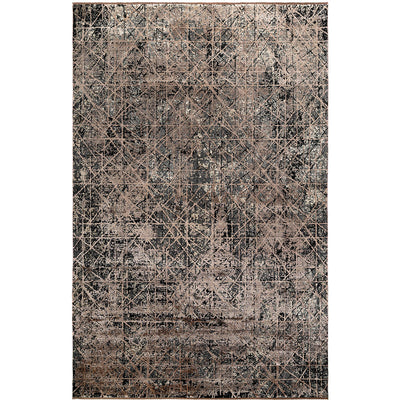 שטיח ג'איפור 28 שחור/ורוד עם פרנזים | השטיח האדום