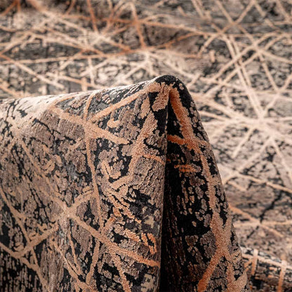  שטיח ג'איפור 28 שחור/ורוד עם פרנזים | השטיח האדום 