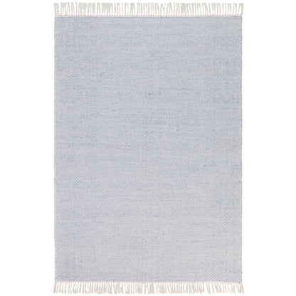 שטיח גפן כותנה 01 תכלת עם פרנזים GEFEN