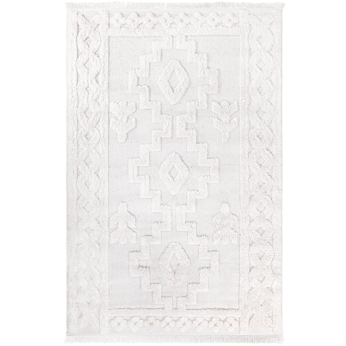 שטיח אטלס 10 קרם עם פרנזים ATLAS