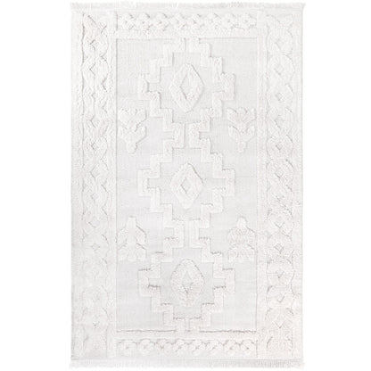 שטיח אטלס 10 קרם עם פרנזים ATLAS