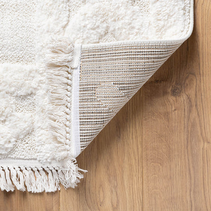 שטיח אטלס 10 קרם עם פרנזים ATLAS