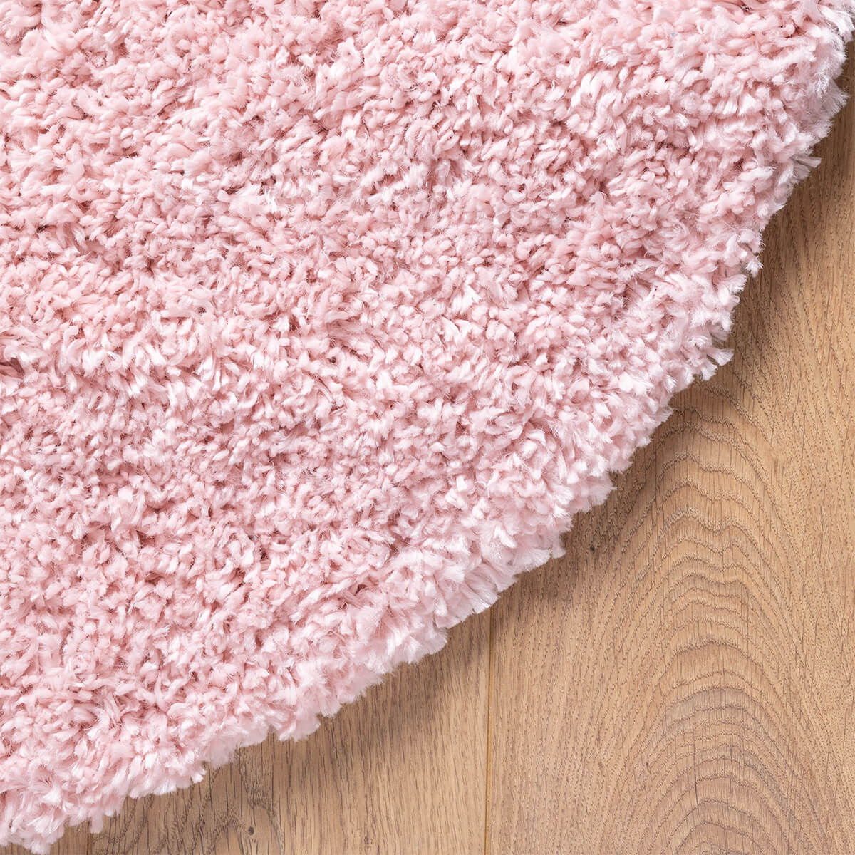 שטיח שאגי קטיפה פארמה 02 ורוד בהיר עגול | השטיח האדום