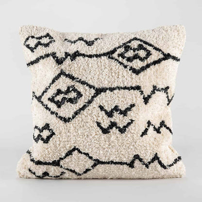 כרית אוסלו 03 קרם/שחור | השטיח האדום שטיחים עבודת יד - כריות נוי