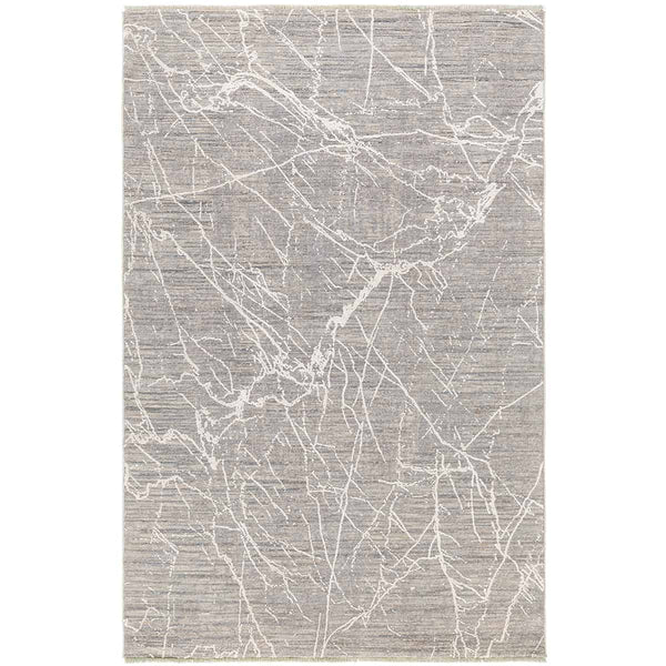 שטיח ג'איפור 30 אפור/קרם עם פרנזים JAIPUR