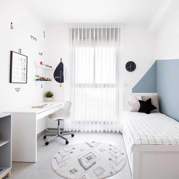 שטיח אטלס 13 אפור/קרם עגול ATLAS