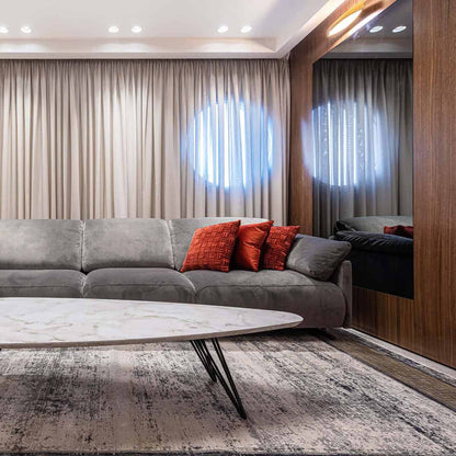 שטיח ג'איפור 21 אפור/בז' עם פרנזים | השטיח האדום | עיצוב: איציק אייזנשטיין, צילום: עידן ואיתן צילום אדריכלות 