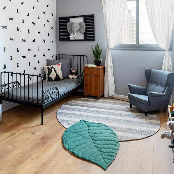 שטיח גפן כותנה 03 אפור עגול GEFEN