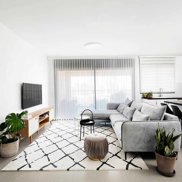 שטיח מרקש 01 קרם/שחור MARAKESH