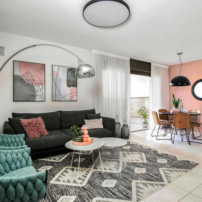 שטיח אטלס 04 אפור כהה עם פרנזים | השטיח האדום | עיצוב: יערה גולן, צילום: המל צילום 