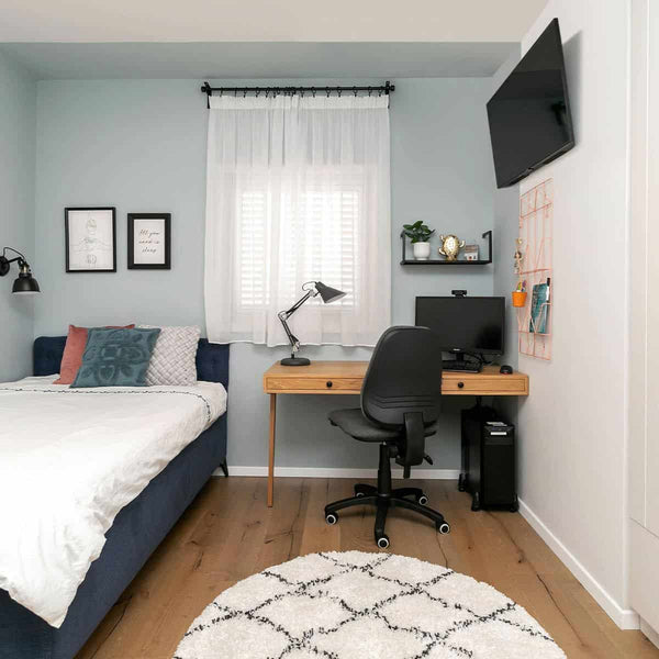 שטיח קזבלנקה 03 לבן/שחור עגול CASABLANCA