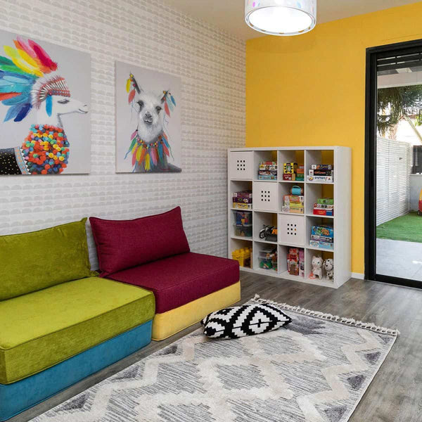 שטיח אטלס 06 אפור/קרם עם פרנזים ATLAS