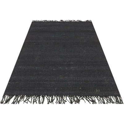 שטיח תמר אריגה גסה 01 אפור כהה עם פרנזים | השטיח האדום