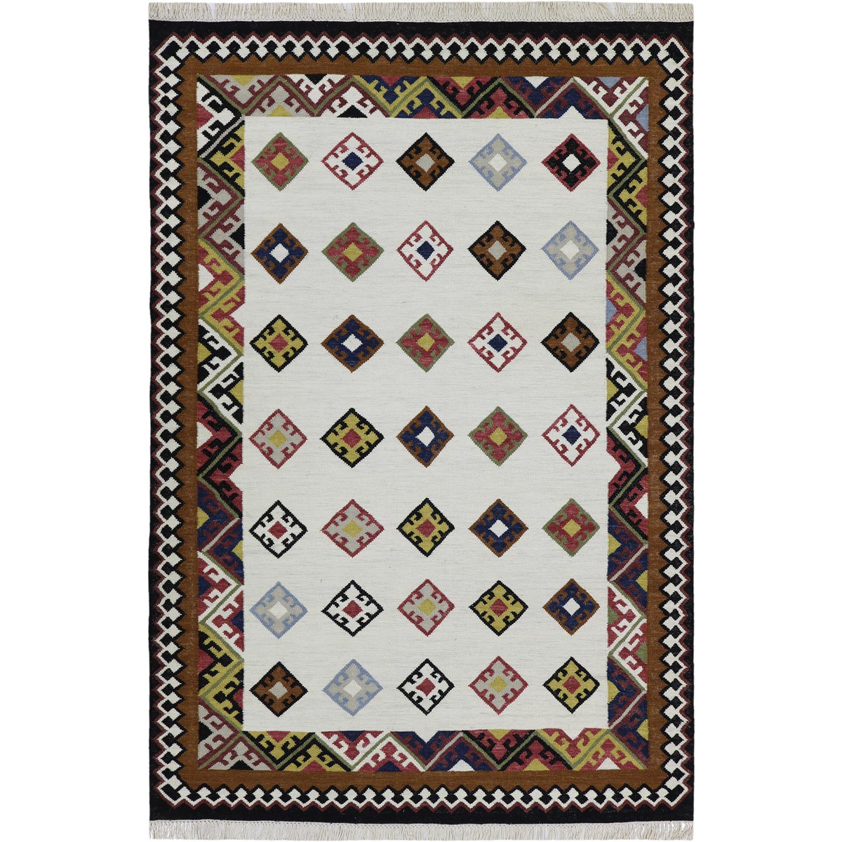 שטיח קילים שיראז 04 צבעוני עם פרנזים | השטיח האדום