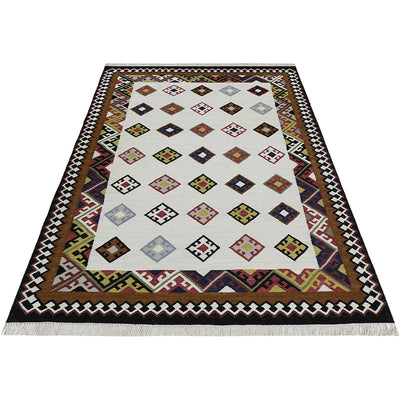 שטיח קילים שיראז 04 צבעוני עם פרנזים | השטיח האדום