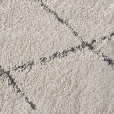 שטיח שאגי מרקש 02 קרם/שחור עם פרנזים