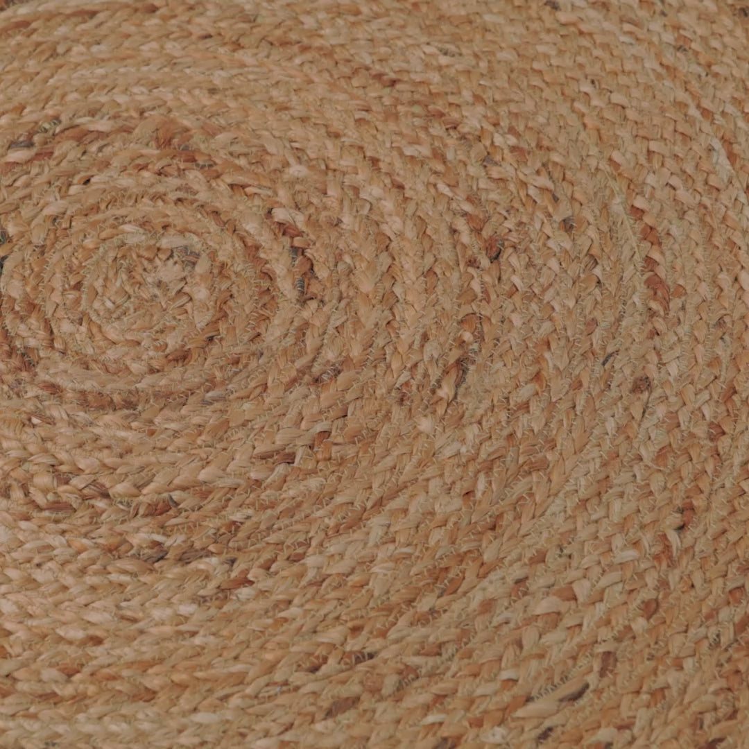 שטיח תמר אריגה שטוחה 04 בז' עגול עם פרנזים | השטיח האדום